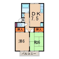 コーポラス宇東Aの物件間取画像